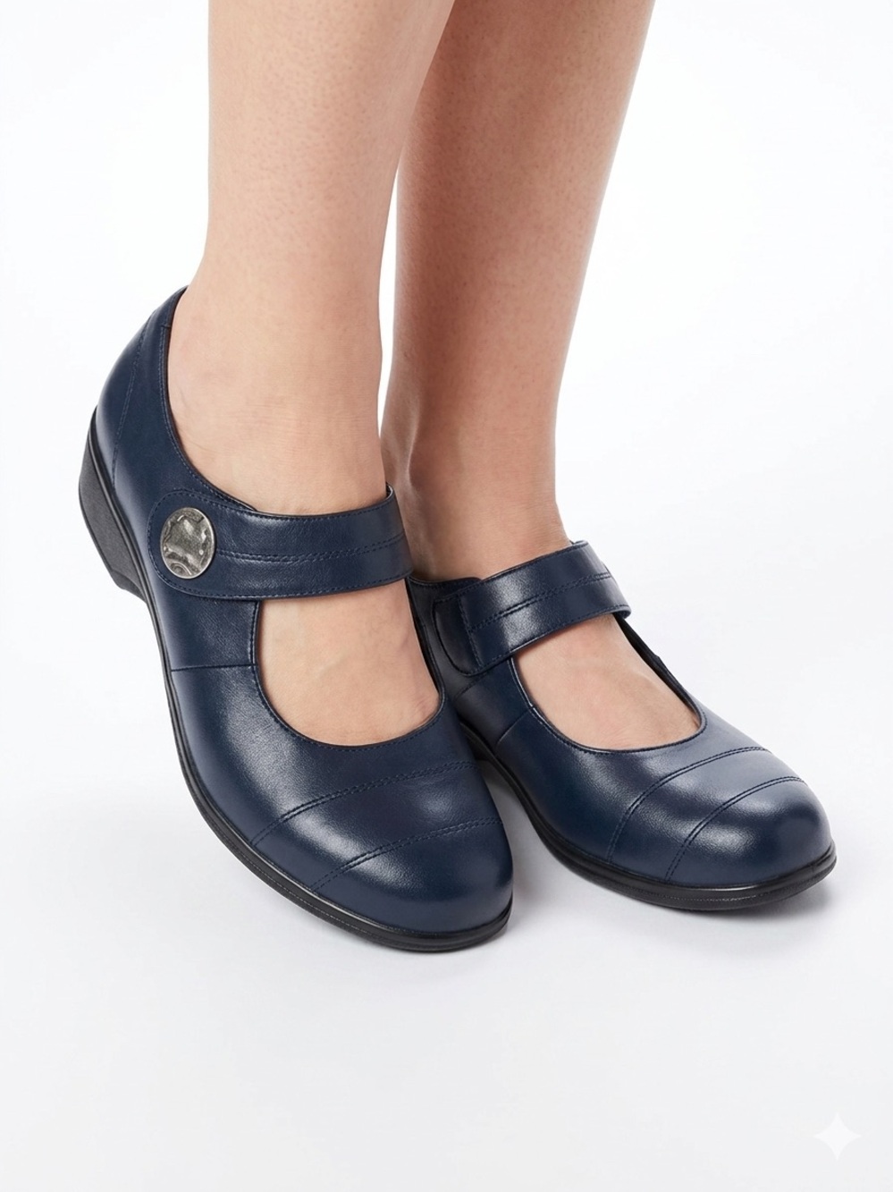 Comfortable Navy Mary Jane Flats